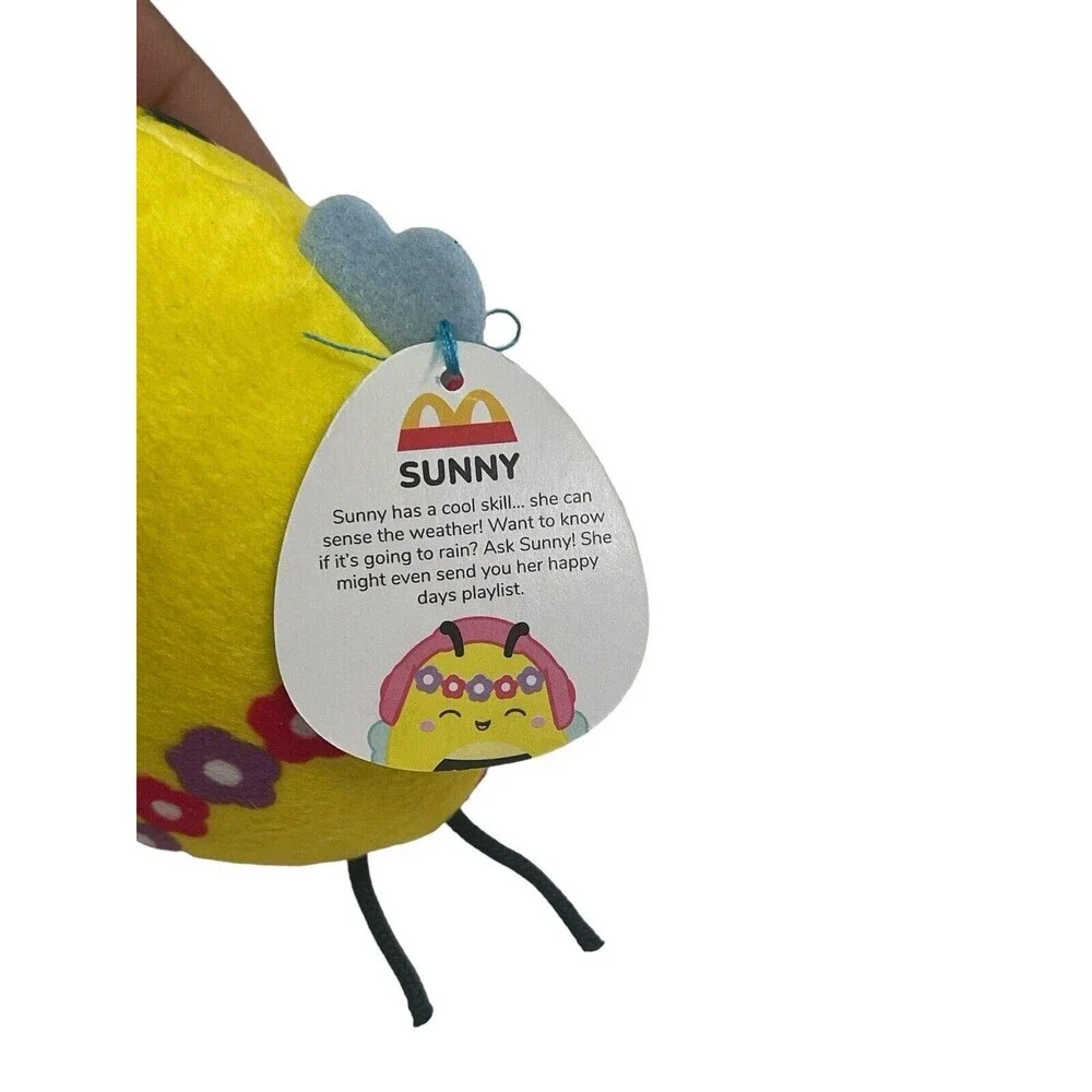 2023 McDonald's Squishmallows Happy Meal Toys Sunny The Bee Plush Stuffed Toy